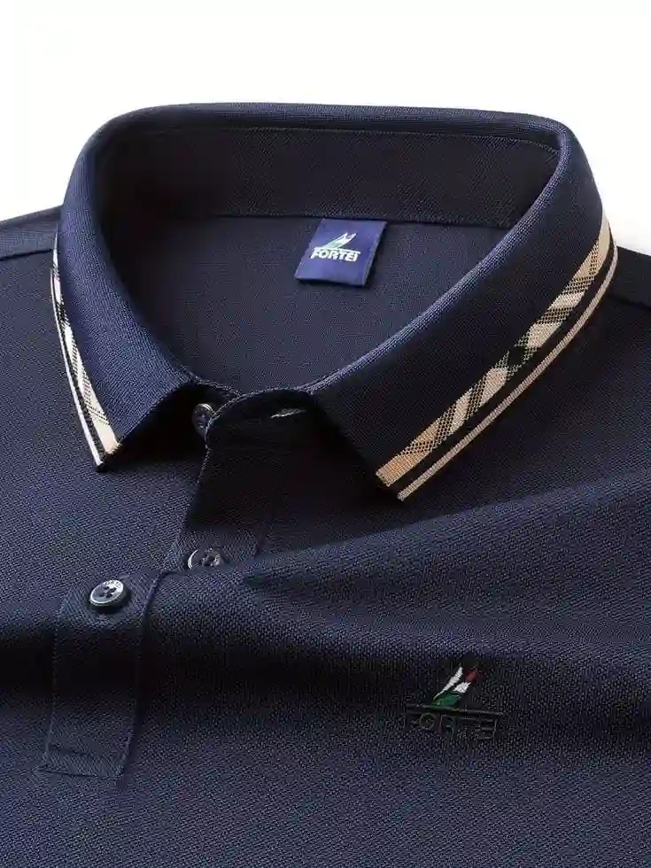 Classic Polo Shirt - Navy Blue - alternate